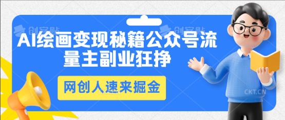 AI绘画变现秘籍：公众号流量主副业狂挣，网创人速来掘金-轻创终点站