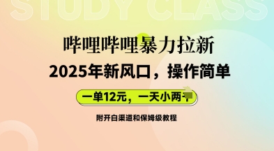 哔哩哔哩暴力拉新：2025年新风口，一单12元，一天数张(附开白渠道和保姆级教程)-轻创终点站